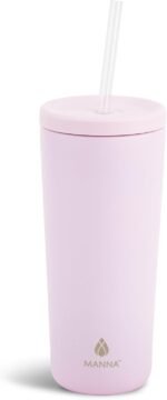 Manna Ranger Double-wall Insulated Stainless Steel Tumbler with Leak-proof Smart Seal Lid and Reusable Tritan Straw - 24 Oz - Lavender - Image 2