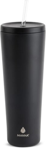 Manna Ranger Double-wall Insulated Stainless Steel Tumbler with Leak-proof Smart Seal Lid and Reusable Tritan Straw - 40 Oz - Black - Image 2