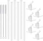 Marbe 6pack Replacement Straws for Thermos Funtainer Bottle, Straws Stem Set with Cleaning Brushes，Safe to use for Adult/Children (6 Straws+3 Cleaning Brushes),White - Image 2
