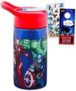 Marvel Avengers Stainless Steel Water Bottle for Boys - 14 Oz Reusable Water Bottle for Home, School, Plus Stickers, More | Avengers Drink Container - Image 2