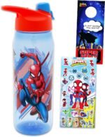 Marvel Spiderman Water Bottle Bundle School Supplies Set with 20 Oz Drinking Cup, Stickers, More | Spiderman Reusable Water Bottle Set - Image 2
