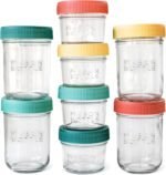 Mason Bottle Breast Milk Storage Jars (4oz & 8oz, 8-Pack) – Reusable Glass Baby Food Containers with Lid for Baby Formula & Breastmilk – Airtight, Stackable, Freezable - Image 2