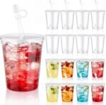 Maxdot 15 Pack Clear Plastic Tumblers with Lids and Straw 16 oz Drinking Reusable Cups with Straw Iced Coffee Cups Water Bottles Mugs Bulk for Wedding Party Birthday Gifts - Image 2