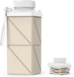 Mefold Collapsible Water Bottles 17.4oz(516ML), 2nd Generation Leakproof BPA-Free Travel Water Bottle,Lightweight Reusable Water bottle, Portable for Travel Cycling Gym Sports,Champagne White, 1 Pack - Image 2