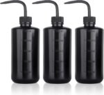 Melphoe Tattoo Wash Bottle Squeeze 3Pcs 500ml Squirt Bottle Succulent Watering Can, Safety Rinse Squeeze Water Lash Medical Lab Washing, Tattoo Supplies, Black - Image 2