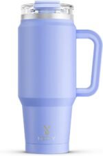 Meoky 32 oz Tumbler with Handle, Insulated Tumbler with Lid and Straw, Stainless Steel Travel Mug, Keeps Cold for 24 Hours, 100% Leak Proof, Fits in Car Cup Holder (Lilac) - Image 2