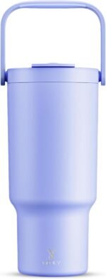 Meoky 32 oz Tumbler with Handle, Tumbler with Lid and Straw, Stainless Steel Travel Mug, 100% Leak Proof, Keeps Cold for 24 Hours, Fits in Car Cup Holder (Lilac) - Image 2