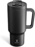 Meoky 32 oz Tumbler with Handle and Flip Straw, 100% Leakproof Tumbler with Lid and Straw, Stainless Steel Insulated Cup, Cupholder Friendly, Keeps Cold for 24 Hours (Night) - Image 2