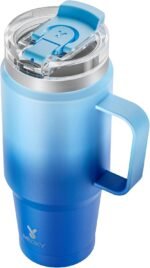 Meoky 32oz Tumbler with Handle, Stainless Steel Travel Mug with 2-in-1 Straw and Sip Lid, Vacuum Insulated Coffee Mug, 100% Leak Proof, Keeps Cold for 24 Hours or Hot for 8 Hours (Sky) - Image 2