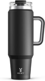 Meoky 40 oz Tumbler with Handle and Straw, Insulated Tumbler with Lid and Straw, Stainless Steel Travel Mug, Keeps Cold for 34 Hours, 100% Leak Proof, Fits in Car Cup Holder (Night) - Image 2