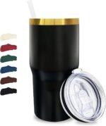 Metalya 20 oz Tumbler Stainless Steel Tumbler with Lid and Straw, Double Wall Vacuum Insulated Travel Coffee Mug for Laser Engrave, Powder Coated Cups for Hot and Cold Drinks (Black,1 pack) - Image 2