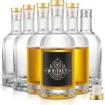 Mfacoy Set of 6 Glass Bottles, 12 oz Clear Liquor Bottles, Heavy Base Glass Bottle with T-Top Cap, Vodka Bottle for Wine Beverages Drinks Oil Vinegar Kombucha Beer with Cork Stopper Airtight Lid - Image 2