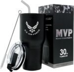 Military Gift Shop 30 oz Air Force Coffee Travel Mug | Double Wall Vacuum Insulated Coffee Tumbler | Stainless Steel Coffee Mug With Lid & Straw | Air Force 30oz Tumbler - Image 2