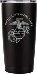 Military Gift Shop Marine Corps 20oz Insulated Tumbler-Double-Walled Stainless Steel Travel Cup-Durable & Leakproof-Disabled Vet Owned Business USMC 20oz Tumbler - Image 2