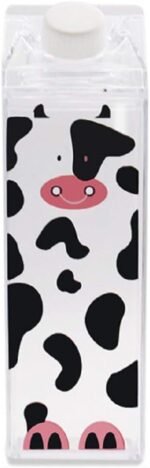 Milk Carton Shaped 17oz (500mL) Plastic Square Water Bottle - Leakproof, Perfect for Fitness, Gym, Camping, Sports - Image 2