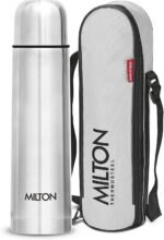 Milton Thermosteel Flip Lid 500, Double Walled Vacuum Insulated Thermos 500 ml | 16 oz | 24 Hours Hot and Cold Water Bottle with Cover, Stainless Steel, BPA Free, Leak Proof | Silver - Image 2