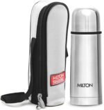 Milton Thermosteel Plain Lid Flask 350, Double Walled Vacuum Insulated Thermos 350 ml 12 oz 24 Hours Hot and Cold Water Bottle with Cover, 18/8 Stainless Steel, BPA Free, Leak-Proof Silver - Image 2