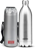 Milton insulated water bottle, Stainless Steel Double Walled Vacuum for 24 Hours Hot and Cold with Cover, Leakproof, BPA Free, Thermosteel Duo DLX 1500 (51 oz) Silver - Image 2