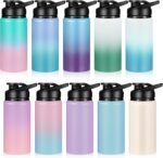 Mimorou 10 Pack Aluminum Water Bottle Bulk 17 Oz Reusable Sports Bottles with Snap Lid and Handle Multicolor Leak Proof Water Flask for Gym Travel Hiking Camping Hiking Outdoor Activities - Image 2