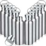 Mimorou 10 Pack Insulated Water Bottle 20 oz Stainless Steel Sport Bottle Bulk Double Wall Metal Reusable Flask with Leakproof Lid of Handle for Travel Cyclists School Gift(Silver) - Image 2