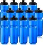 Mimorou 12 Pack Sports Squeeze Water Bottles 25 Oz with Easy Open Push/pull Cap Reusable Plastic Water Bottles for Bicycles Cycling Fitness Yoga Outdoor Sports - Image 2