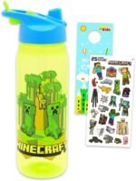 Minecraft Water Bottle Set for Boys - Bundle with a Refillable 20oz Container, Stickers, and More Sports Bottle for Kids, Girls - Image 2