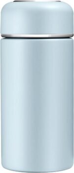Mini 7 oz Stainless Steel Insulated Vacuum Water Bottle, Cute Small Thermoses, Flask, Leak Proof,Keeps Drink Cold and Hot - Blue - Image 2