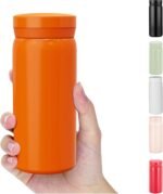 Mini Thermos Cute Water Bottle - 7 oz Tiny Insulated Vacuum 18/10 Stainless Steel Small Flask - Leak Proof & Spill Proof & Keeps Cold and Hot for Drink, Coffee, Tea (Orange) - Image 2