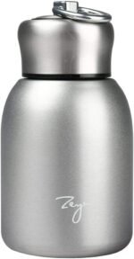 Mini Vacuum Insulated Water Bottle,Mini Water Bottles,9 oz Vacuum Bottle with Leakproof Stainless Water for Coffee Hot and Cold Drink,Portable Sport (Silver) - Image 2