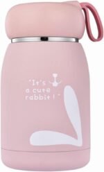 Mini Water Bottle 10.8oz/320ml Travel Coffee Mug with Handle Thermal Cups for Hot and Cold Drinks Insulated Tumblers for Women Vacuum Sealed Flask Pink - Image 2