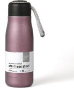Mini Water Bottle, Dusgut 12 oz Water Bottle Reusable,Vacuum Insulated, Stainless Steel,Wide Mouth Portable Lid, Light Pink - Image 2