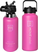 Mint Sport Insulated Stainless Steel Water Bottle with Straw – 32 oz BPA-Free Sports Water Bottle, Leakproof Double-Wall Vacuum Insulation for Gym, Travel & Sports (Playful Pink) - Image 2