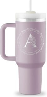 Monogrammed 40 oz Engraved Tumbler - Spiritual Inspirational Gift for Women, Bible Gift, Initial Christian Cup - Image 2