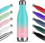 Mont-Clair H2O Stainless Steel Water Bottle, Vacuum insulated - BPA Free, 12h Hot & 24h Cold Drinks, Metal Water Bottle 500ML Leakproof, Ideal for Adult, Kids, Running - Gradient Cyan/Pink - Image 2
