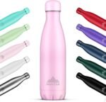 Mont-Clair l'O Stainless Steel Water Bottle, Vacuum insulated - BPA Free, 12h Hot & 24h Cold Drinks Bottle, Metal, 17 oz Leakproof, Ideal for Adult, Kids, Running - Pink - Image 2