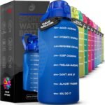 Motivational Water Bottle with Time Marker,Half Gallon Water bottle with Straw 64 oz/2.2L Gym Water Bottle, Achieve All-Day Hydration SpillProof, BPA FREE - Image 2