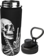 Mount Hour Rock and Roll Skull Skeleton 18 OZ Insulated Stainless Steel Bottles, Hippie Sports Water Tumbler with Lid Unisex Insulated Water Cup for Outdoor Sports Hiking Cycling﻿ - Image 2