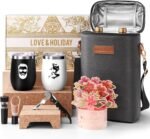 Mr and Mrs Gifts for Couples, Wedding Anniversary Set with Custom Wine Tumblers & Tote, Wine Lovers Gifts for Him Her, Birthday, Mothers Day, Vow Renewal (Babe-Handsome) - Image 2