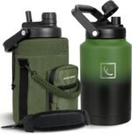 NATURE PIONEOR 1 Gallon Insulated Water Bottle - Double Vacuum Stainless Steel 128 oz Water Bottle with Holder, Wide Mouth & 2-in-1 Lid (Flip Straw & Spout), 1 Gallon Water Jug, Hiking, Camping, Gym - Image 2