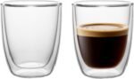 NIRA.Z 2 Pack 11.6oz/343ml Double Wall Glass Coffee Mugs, No Hole Bottom, Insulated Borosilicate Glass Coffee Cups, Clear Mugs for Hot & Cold Beverages, Perfect for Espresso, Latte, Tea, Cappuccino - Image 2