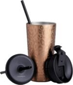 NORDAY | Tumbler with Lid and Straw - Bloom 20oz - Rose Gold Leopard Insulated Tumbler - Stainless Steel Tumblers - Double Wall Coffee Mug - Keeps Temperature for 24hr - 2 Anti Spill Lids and 2 Straws - Image 2