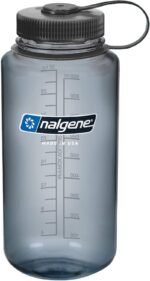 Nalgene BPA Free Tritan Wide Mouth Water Bottle, 32 Oz, Gray with Black Lid - Image 2
