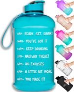 NatureWorks HydroMATE Half Gallon Water Bottle with Times to Drink BPA Free Leak Proof Reusable Jug with Handle 64 oz - Image 2