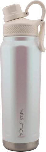 Nautica 25 oz hydration flask Double-Wall Vacuum Insulated Water Bottle Leak Proof & BPA Free (Iridescent Cream) - Image 2
