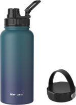 Navigate 32 oz Insulated Stainless Steel Sports Water Bottle with Spout & Handle Lids,Wide Mouth Water Jug with Double Walled Leak Proof Keep Cold for 24 Hrs Hot for 12 Hrs, Blue Gradient - Image 2