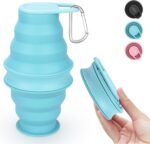 Nefeeko Collapsible Water Bottle,17oz(500ml) Reuseable BPA Free Silicone Foldable Water Bottles for Travel Gym Camping Hiking, Portable Leak Proof Sports Water Bottle with Carabiner - Image 2