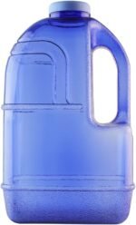 New Wave Enviro 1 Gallon Square BPA Free Bottle with Screw Top Cap and Integrated Handle, Space Saving Design, Ideal for Gym and Outdoor Life, Blue - Image 2