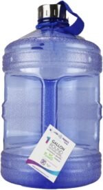 New Wave Enviro Iconic 1 Gallon Round BPA Free Water Bottle with Stainless Steel Cap and Integrated Handle, Ideal for Gym and Outdoor Life, Blue - Image 2