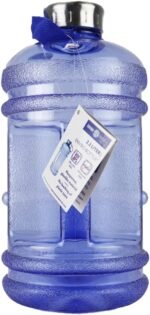 New Wave Enviro Iconic 2.2 Liter BPA Free Water Bottle with Stainless Steel Cap, Integrated Handle for Easy Carrying, Gym and Lifestyle Bottle, 2.2 Liter Capacity, Blue - Image 2