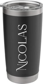 Nicolas Personalized Name Travel Mug Stainless Steel Insulated Tumbler - Image 2